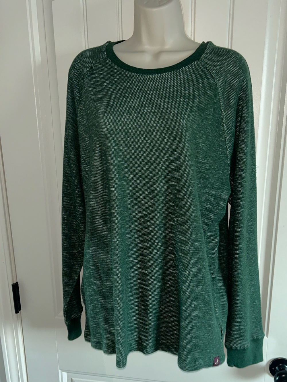NEW ALESBURY Heathered Forest Green Long Sleeve Knit Top Sz L